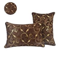 Chain Design Silk Cushion Cover (Size-12x18 Inch.) Set Of 1 Piece (Brown Color)-thumb2