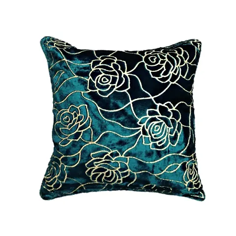 Glitter Rose Design Velvet Cushion Cover- Set of 5