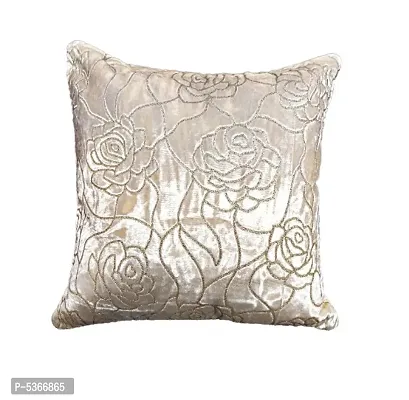 Glitter Rose Design Velvet Cushion Cover (Size-12x12 Inch.) Set Of 5 Piece (White Color)