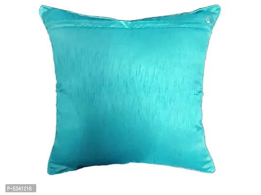 Stylish Turquoise Rose Design Velvet Cushion Covers - Set of 5 Pieces-thumb5