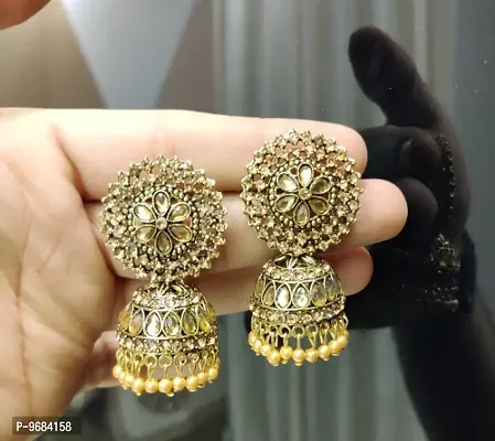 Attractive Gold Color Ani Jhumka Earring-thumb0