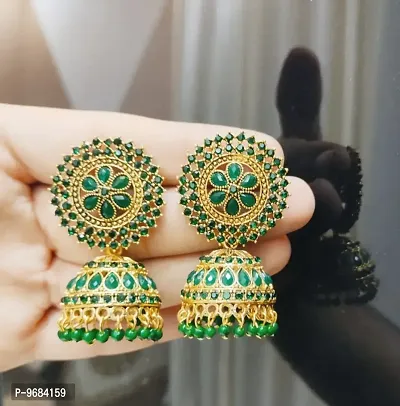 Attractive Green Color Ani Jhumka Earring