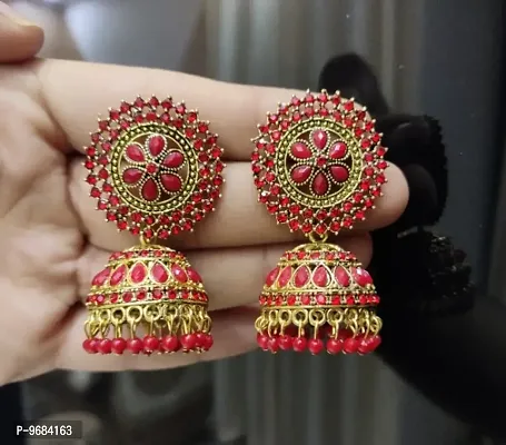 Attractive Red Color Ani Jhumka Earring