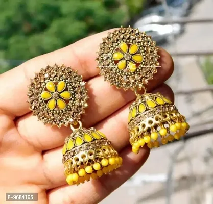 Attractive Yellow Color Ani Jhumka Earring
