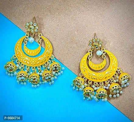 Beautiful Design Yellow Color Chandmeena Earring
