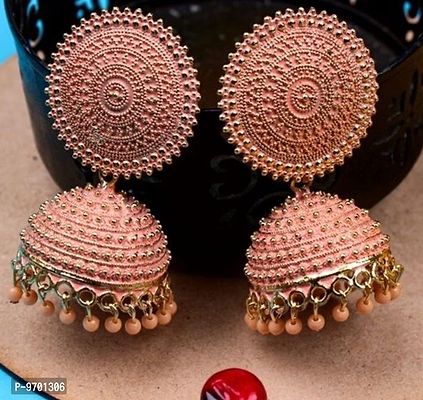 Peach jhumka deals