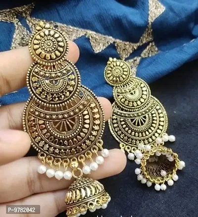 Maddy Space Attractive Party Wear Earring For Girls  Wiomen (4 Manjil Jhumki)