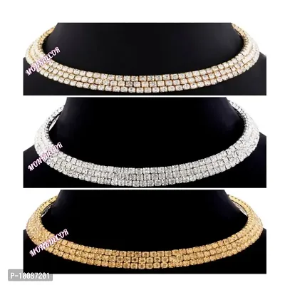 Maddy Space Ethnic Triple Layer Necklace Pack of 3 Colors (3 Layer Necklace-Combo of 3)-thumb0