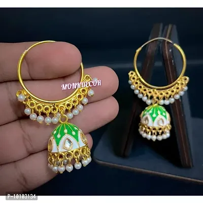 Latest Design Casual Earring For Girls and Women (PN Bali-Green)
