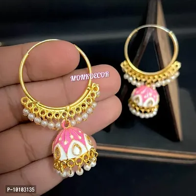 Latest Design Casual Earring For Girls and Women (PN Bali-Light Pink)