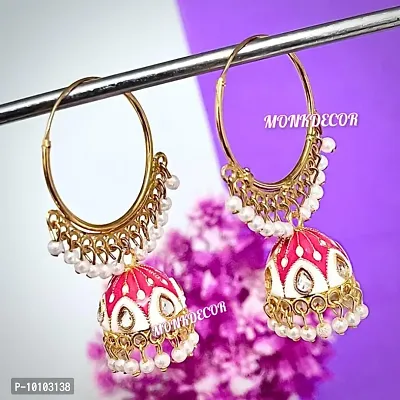 Latest Design Casual Earring For Girls and Women (PN Bali-Pink)-thumb0