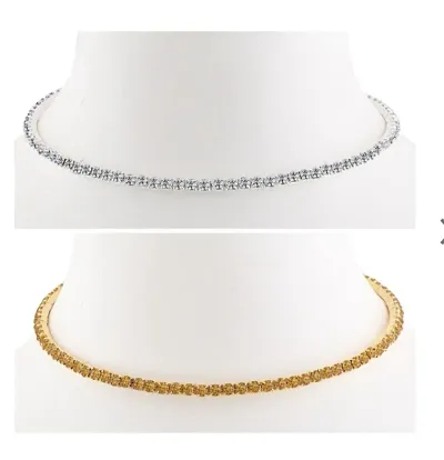 Silver and Gold Plated Diamond Studded Partywear Necklaces Combo