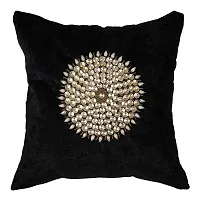 Maddy Space Cushion Cover Set of 2 Pcs Design-Mandala Black (Size-12x12 Inch.)-thumb1