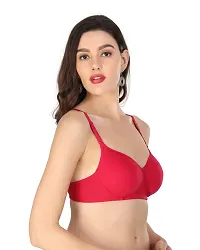 Stylish Red Cotton Blend Bra For Women-thumb3