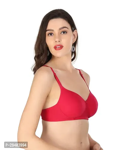 Stylish Red Cotton Blend Bra For Women-thumb4