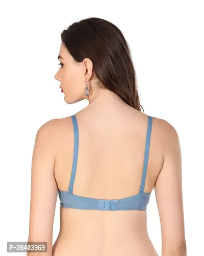 Stylish Blue Cotton Blend Bra For Women-thumb2