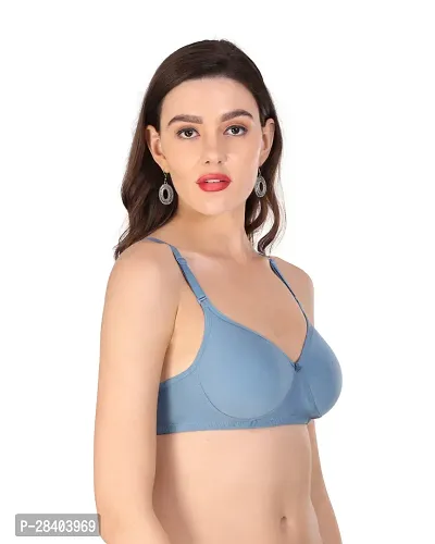 Stylish Blue Cotton Blend Bra For Women-thumb3