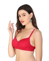 Stylish Red Cotton Blend Bra For Women-thumb2