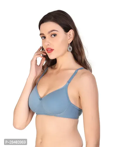 Stylish Blue Cotton Blend Bra For Women-thumb4