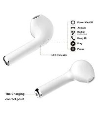 i7s TWS v5.0+EDR Bluetooth Headset with Smart Touch Control Bluetooth Headset with Mic (White, in The Ear)-thumb2