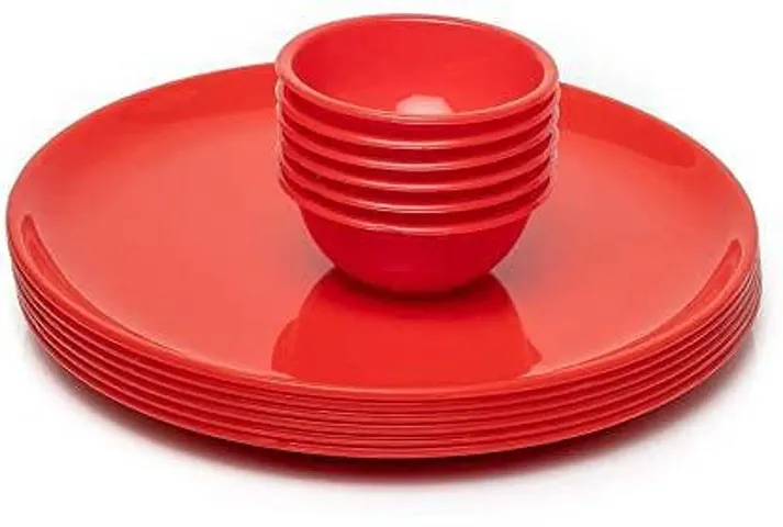 Everbuy Unbreakable Round Microwave Safe Full Dinner Plates (Set of 4 Plates & 4 Bowls)