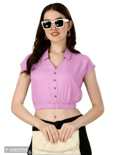 U V Fashion Fashionable Women's Top - Perfect for Any Occasion Regular Fit Top || Casual Top Light Pink Size: [Small]