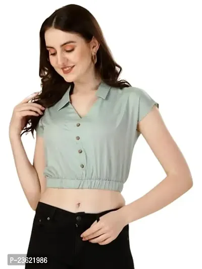 U V Fashion Fashionable Women's Top:- Perfect for Any Occasion Regular Fit Top || Casual Top Blue-thumb0