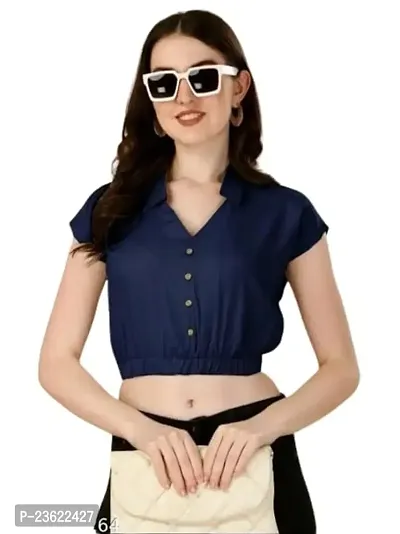 U V Fashion Fashionable Women's Top:- Perfect for Any Occasion Regular Fit Top || Casual Top Blue