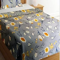 160TC Supersoft Glace Cotton Flat Single Bedsheet with 1 Pillow Cover (Multicolour, 60 x 90 Inch)-thumb1