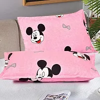 Comfortable Glace Cotton Printed Double Bedsheet with Two Pillow Covers-thumb1