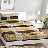 160TC Glace Cotton Same Design Combo set of 1 Double Bedsheet with 2 Pillow Covers  1 Single Bedsheet with 1 Pillow Cover-thumb2