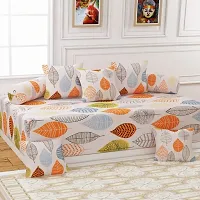 160TC Glace Cotton Combo of 1 Double Bedsheet with 2 Pillow Covers  8 Pc Diwan Set-thumb2