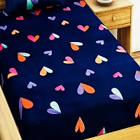 160TC Supersoft Glace Cotton Flat Single Bedsheet with 1 Pillow Cover (Multicolour, 60 x 90 Inch)-thumb1