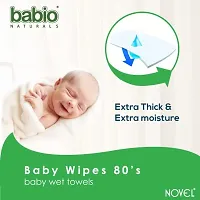 Novel Babio Baby Wet Wipes With Aloe Vera (Pack of 6 X 80 Wipes)-thumb4