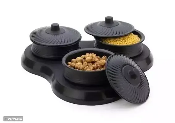 Premium Quality Multipurpose Handi Bowl Set For - Handi Shape Kitchen Storage, Kitchen Serving Dining Handi And Lid - Rice - Dal - Flour - Grocery - Handi Round