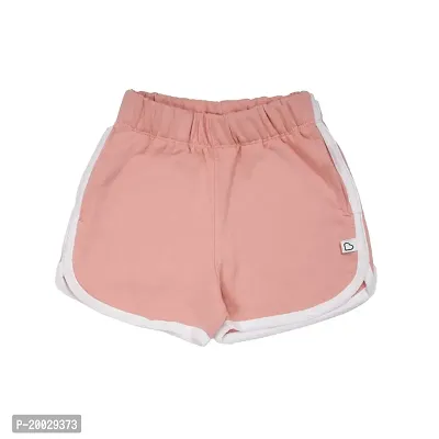 Gingerbread Pure Cotton Solid Shorts for Girls-thumb0