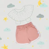 Gingerbread Pure Cotton Solid Shorts for Girls-thumb3