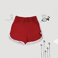 Gingerbread Pure Cotton Solid Shorts for Girls-thumb3
