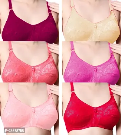 Buy Bridal Bra & Panty Set (Pack of 3 Random Colors) with Net