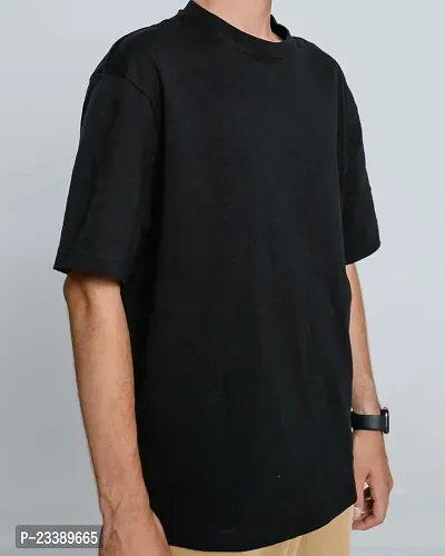 Mens Plain Black Tshirt-thumb3