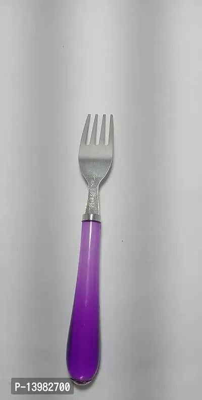 REGIUS 12 Pcs Cutlery Set of Spoon  Fork Stainless Trendy Purple Plastic Handle Home and Kitchen Set of 12 Contains: 6 Spoons, 6 Forks) Color: Purple-thumb4