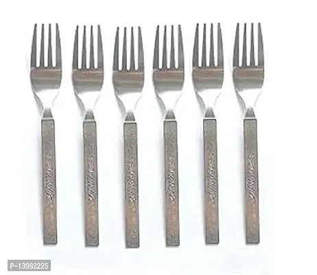 REGIUS Stainless Steel Cutlery Set of Spoon  Fork Set of 12 PCS (Contains 6 Spoons  6 Forks)-thumb3