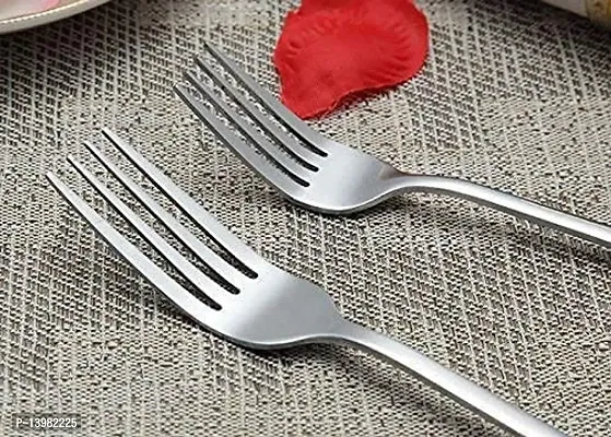 REGIUS Stainless Steel Cutlery Set of Spoon  Fork Set of 12 PCS (Contains 6 Spoons  6 Forks)-thumb5