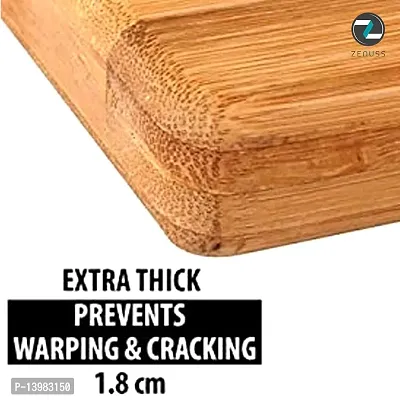 REGIUS Wooden Cutting Board Chopping Board Natural Bamboo Chopping Board Set for Kitchen Non-Slip Without Handle Durable Vegetable Board for Kitchen 30CM-thumb4