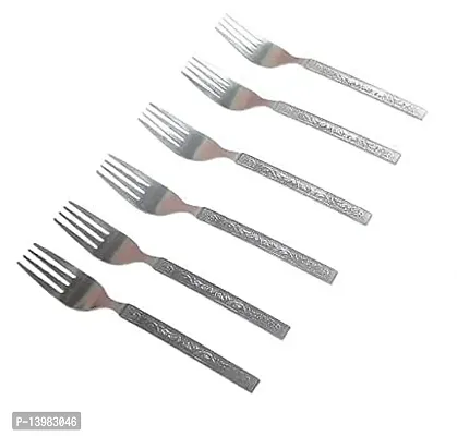 REGIUS Stainless Steel Mix Cutlery Set/Table Ware Cutlery/Dinner Cutlery/Spoon  Forks (Set of 6 Spoon and 6 Forks)-thumb2