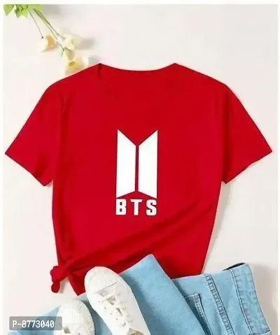 Red BTS T-shirt-thumb0