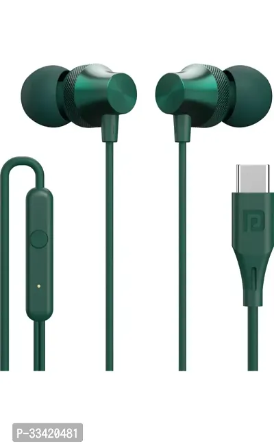 Stylish Headphones Green In-ear Wired USB-thumb0