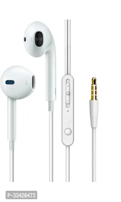 Stylish Headphones White In-ear Wired - 3.5 MM Single Pin-thumb0