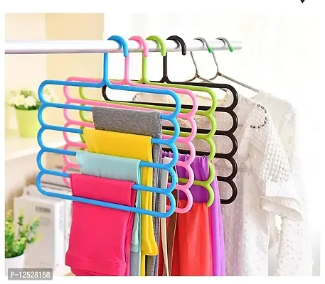 Relaxdays Space-Saver Double Trouser Hangers, Pack of 3, Pants & Jeans  Organiser, No-Slip, Wood/