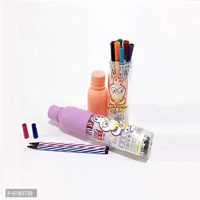 Color Pen with plastic Bottle 12 pc set sketch color pen / Color Pencils, Color Crayons, Sketch Pens-thumb2